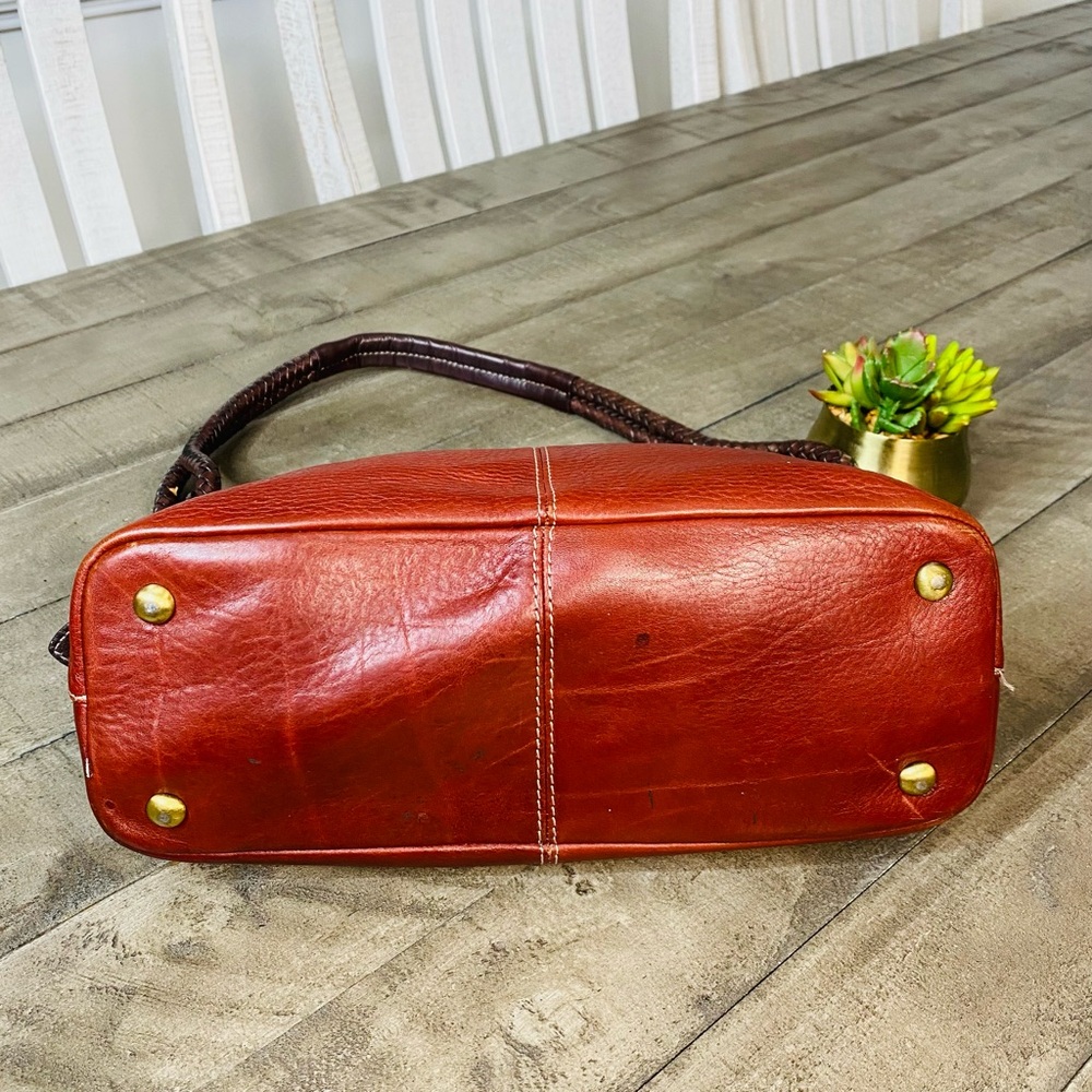 Vintage Fossil Shoulder Bag Red Pebbled Leather Y2K - Picture 6 of 9